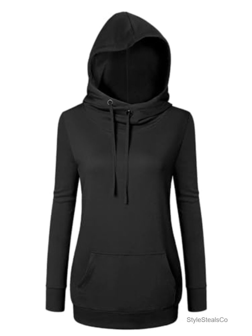 Cowl Neck Lightweight Sweatshirt Hoodie Pullover Long Sleeve Women